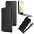 For Honor 200 Pro 5G Magnetic Vertical Flip Leather Phone Case(Black) - 1