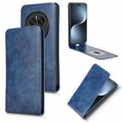 For Honor Magic7 Pro Magnetic Vertical Flip Leather Phone Case(Blue) - 1