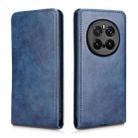 For Honor Magic7 Pro Magnetic Vertical Flip Leather Phone Case(Blue) - 2