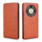 For Honor Magic6 Lite / X9b 5G Magnetic Vertical Flip Leather Phone Case(Brown) - 2