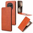 For Honor Magic7 Magnetic Vertical Flip Leather Phone Case(Brown) - 1