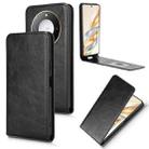 For Honor X60 5G / X9c Smart Magnetic Vertical Flip Leather Phone Case(Black) - 1