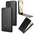 For Honor 200 5G Magnetic Vertical Flip Leather Phone Case(Black) - 1