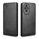 For Honor 200 5G Magnetic Vertical Flip Leather Phone Case(Black) - 2