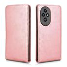 For Honor 200 5G Magnetic Vertical Flip Leather Phone Case(Rose Gold) - 2