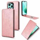 For Honor 400 Lite Magnetic Vertical Flip Leather Phone Case(Rose Gold) - 1
