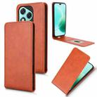 For Honor 400 Lite Magnetic Vertical Flip Leather Phone Case(Brown) - 1