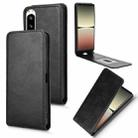 For Sony Xperia 5 IV Magnetic Vertical Flip Leather Phone Case(Black) - 1