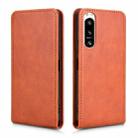 For Sony Xperia 5 IV Magnetic Vertical Flip Leather Phone Case(Brown) - 2