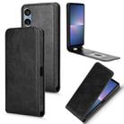 For Sony Xperia 5 V Magnetic Vertical Flip Leather Phone Case(Black) - 1