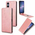 For Sony Xperia 5 V Magnetic Vertical Flip Leather Phone Case(Rose Gold) - 1