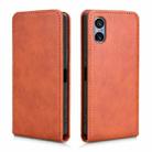 For Sony Xperia 5 V Magnetic Vertical Flip Leather Phone Case(Brown) - 2