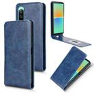 For Sony Xperia 10 IV Magnetic Vertical Flip Leather Phone Case(Blue) - 1