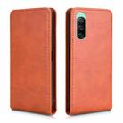 For Sony Xperia 10 IV Magnetic Vertical Flip Leather Phone Case(Brown) - 2