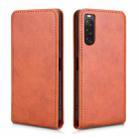 For Sony Xperia 10 V Magnetic Vertical Flip Leather Phone Case(Brown) - 2