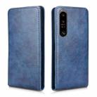 For Sony Xperia 1 IV Magnetic Vertical Flip Leather Phone Case(Blue) - 2