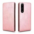 For Sony Xperia 1 IV Magnetic Vertical Flip Leather Phone Case(Rose Gold) - 2