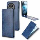 For OnePlus 13 Magnetic Vertical Flip Leather Phone Case(Blue) - 1