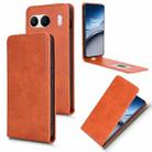 For OnePlus Nord 4 5G Magnetic Vertical Flip Leather Phone Case(Brown) - 1