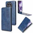 For OnePlus Ace 5 / Ace 5 Pro Magnetic Vertical Flip Leather Phone Case(Blue) - 1