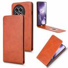 For OnePlus Ace 5 / Ace 5 Pro Magnetic Vertical Flip Leather Phone Case(Brown) - 1