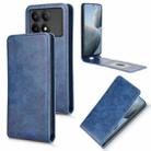 For Xiaomi Poco X6 Pro / Redmi K70E 5G Magnetic Vertical Flip Leather Phone Case(Blue) - 1