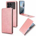 For Xiaomi Poco X6 Pro / Redmi K70E 5G Magnetic Vertical Flip Leather Phone Case(Rose Gold) - 1