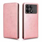 For Xiaomi Poco X6 Pro / Redmi K70E 5G Magnetic Vertical Flip Leather Phone Case(Rose Gold) - 2
