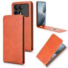 For Xiaomi Poco X6 Pro / Redmi K70E 5G Magnetic Vertical Flip Leather Phone Case(Brown) - 1