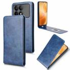 For Xiaomi Poco F6 Pro / Redmi K70 / K70 Pro Magnetic Vertical Flip Leather Phone Case(Blue) - 1