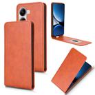 For Xiaomi X7 Pro 5G / Redmi Turbo 4 Magnetic Vertical Flip Leather Phone Case(Brown) - 1