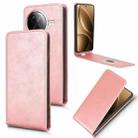 For Xiaomi Poco F7 Pro 5G / F7 Ultra Magnetic Vertical Flip Leather Phone Case(Rose Gold) - 1