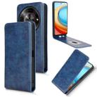 For ZTE Blade A75 5G Magnetic Vertical Flip Leather Phone Case(Blue) - 1