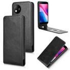 For ZTE Blade A35 Lite Magnetic Vertical Flip Leather Phone Case(Black) - 1