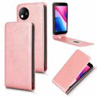 For ZTE Blade A35 Lite Magnetic Vertical Flip Leather Phone Case(Rose Gold) - 1