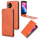 For ZTE Blade A35 Lite Magnetic Vertical Flip Leather Phone Case(Brown) - 1