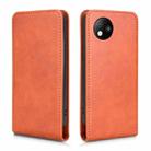 For ZTE Blade A35 Lite Magnetic Vertical Flip Leather Phone Case(Brown) - 2