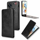 For ZTE Nubia Z70 Ultra Magnetic Vertical Flip Leather Phone Case(Black) - 1