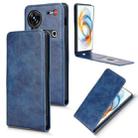 For ZTE Nubia Z70 Ultra Magnetic Vertical Flip Leather Phone Case(Blue) - 1