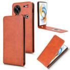 For ZTE Nubia Z70 Ultra Magnetic Vertical Flip Leather Phone Case(Brown) - 1