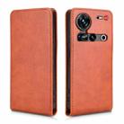 For ZTE Nubia Z70 Ultra Magnetic Vertical Flip Leather Phone Case(Brown) - 2