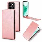 For ZTE Blade A35 / A55 Magnetic Vertical Flip Leather Phone Case(Rose Gold) - 1