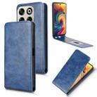 For ZTE Blade V70 Magnetic Vertical Flip Leather Phone Case(Blue) - 1