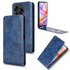 For ZTE Blade V70 Design 4G Magnetic Vertical Flip Leather Phone Case(Blue) - 1
