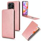 For ZTE Blade V70 Design 4G Magnetic Vertical Flip Leather Phone Case(Rose Gold) - 1