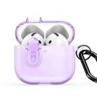 For AirPods 4 DUX DUCIS PECL Series Split Transparent Earphone Case with Hook(Purple) - 1