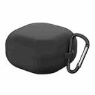 For New Samsung Galaxy Buds Live/Pro Solid Color Anti-fall Earphone Protective Case with Hook(Black) - 1