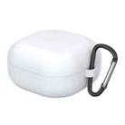 For Samsung Galaxy Buds Live Solid Color Anti-fall Earphone Protective Case with Hook(White) - 1