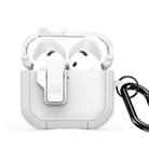 For AirPods 4 DUX DUCIS PECP Series Split Earphone Case with Hook(White) - 1