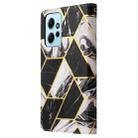 For Redmi Note 12 4G Marble Bronzing Stitching Leather Phone Case(Black) - 3